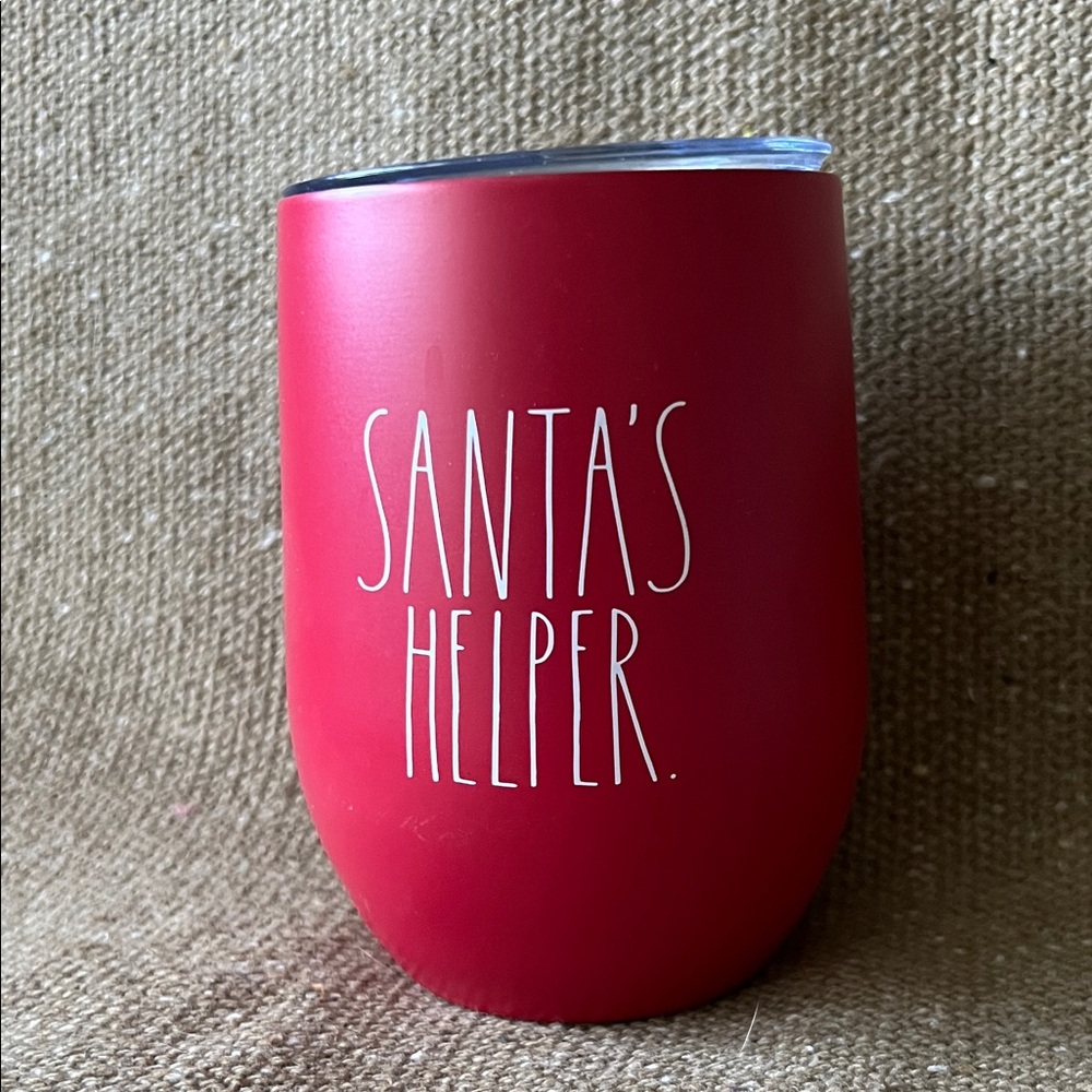 Rae Dunn Red Santa’s Helper Wine Tumbler